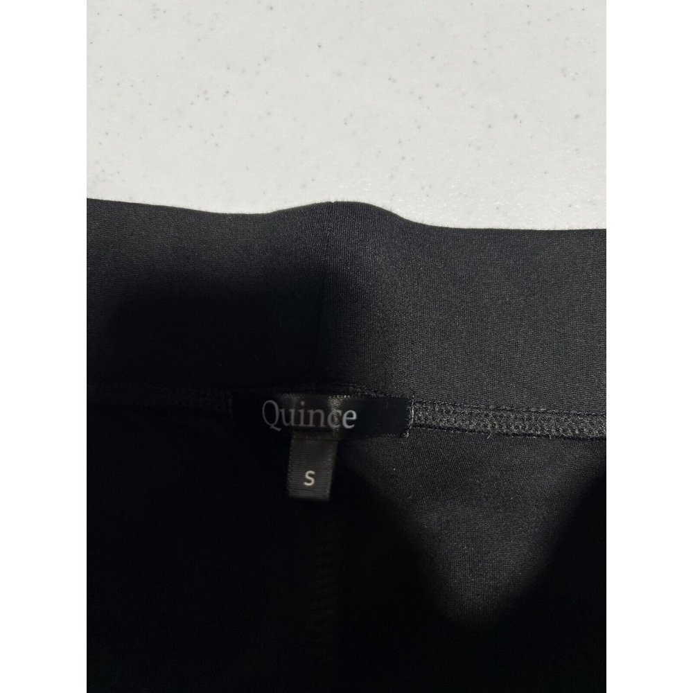 Quince Women's Black Ultra-Stretch Ponte Pants Skinny Leg sz S Petite 24" Career - Picture 3 of 8